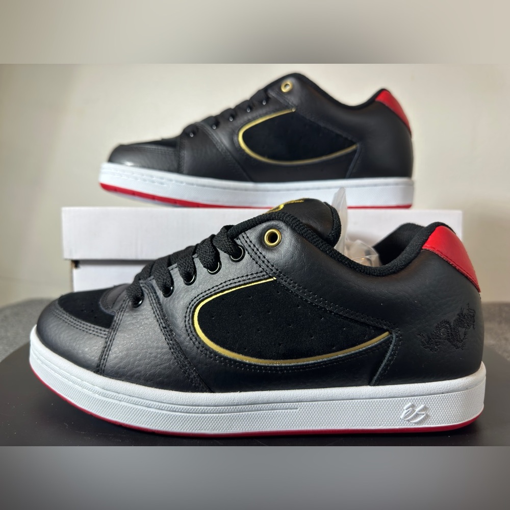 Mens eS ACCEL OG Black/Gold/White skate shoes Size 9 Unreleased 2024